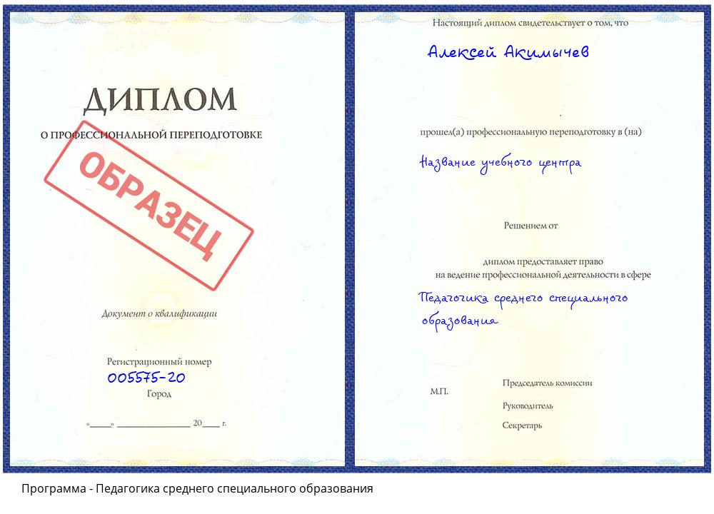 Педагогика среднего специального образования Жуковский