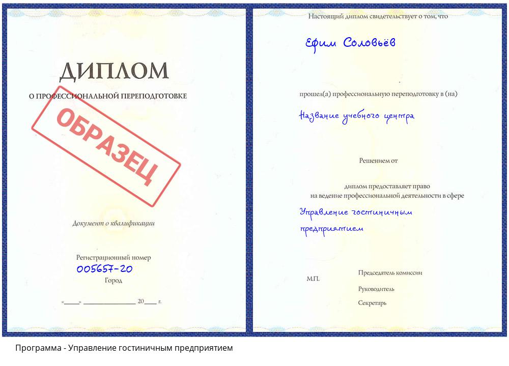Управление гостиничным предприятием Жуковский