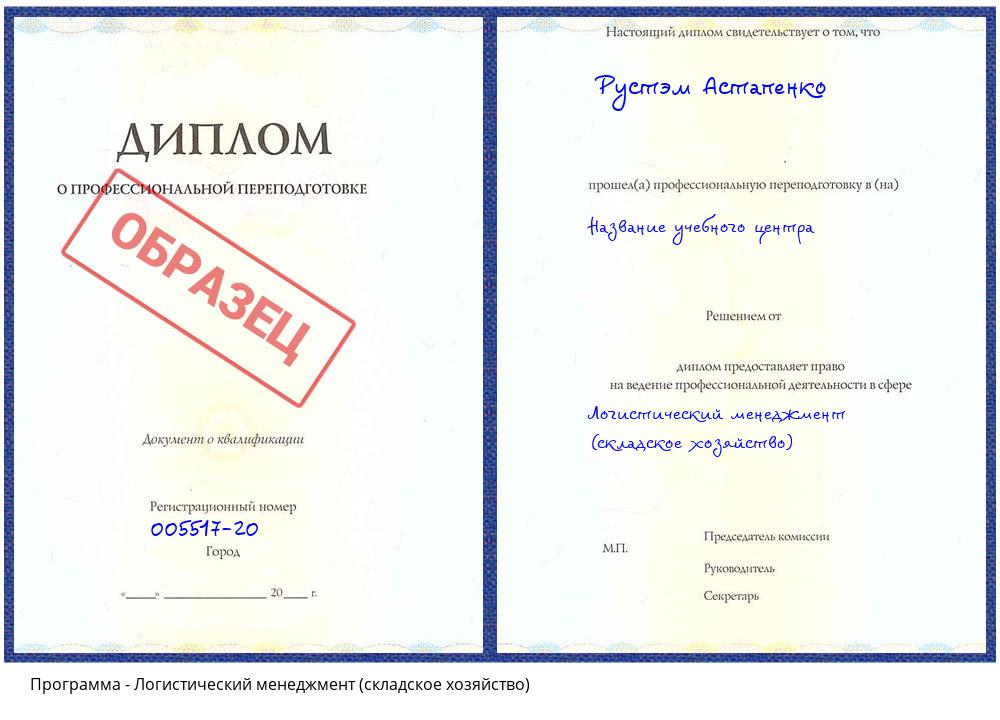 Логистический менеджмент (складское хозяйство) Жуковский